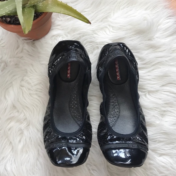 prada black ballet flats